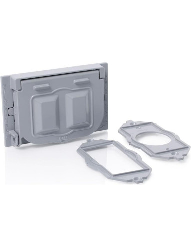 Cubierta Impermeable Leviton 1-Gang GFCI Dúplex Gris