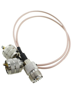 Cable Divisor Coaxial RG316 UHF SQXBK 300mm 2 Vías Plata 2