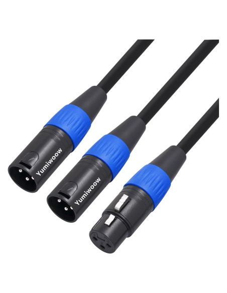 Cable Divisor XLR Yumiwoow 0.5m Femenino a 2 Masculinos
