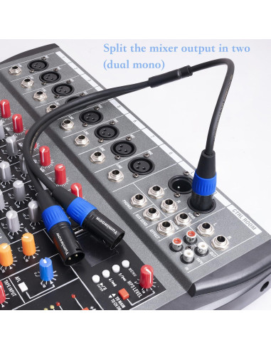 Cable Divisor XLR Yumiwoow 0.5m Femenino a 2 Masculinos