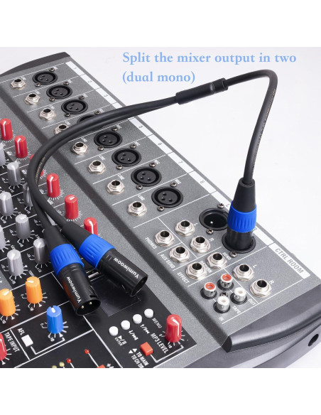 Cable Divisor XLR Yumiwoow 0.5m Femenino a 2 Masculinos