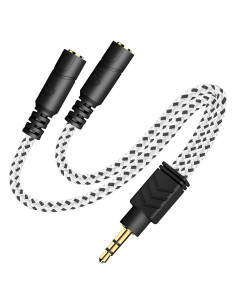 Divisor de Auriculares DUKABEL 3.5mm 2 Vías Zebra Blanco