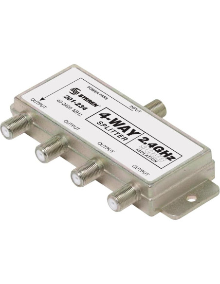 Divisor 4 Vías Steren 2.4GHz 90dB con Paso de Corriente DC