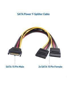 Cable de Alimentación SATA Y-Splitter 15 Pin Cable Matters 3 Pack 2