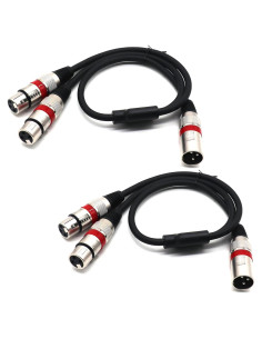 Cable Divisor XLR Macho a Doble Hembra 50cm SiYear 2PACK