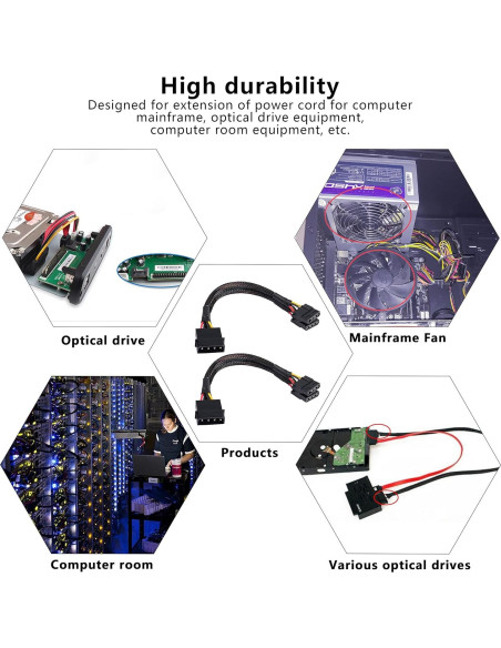 Adaptador Divisor Y 4 Pines IDE Yingtuyou 23cm - 2 Pcs