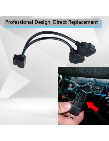 Divisor OBD2 HNeekyr 30cm Macho a 2 Hembra - 2 Piezas