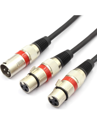 Cable Divisor XLR Macho a Doble Hembra 50cm SiYear 2PACK
