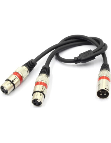 Cable Divisor XLR Macho a Doble Hembra 50cm SiYear 2PACK
