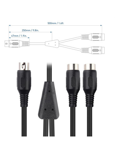 Cable Divisor MIDI 5 PIN DIN Cable Matters 0.5 Metros