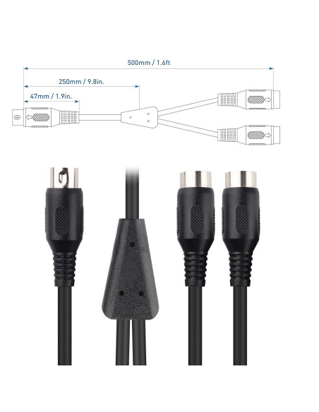 Cable Divisor MIDI 5 PIN DIN Cable Matters 0.5 Metros