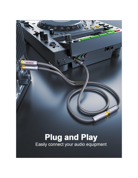 Divisor RCA 1 Femenino a 2 Masculinos SOUNDFAM 30cm Gris