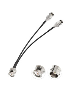 Cable Divisor BNC Eightwood 15cm Macho a Doble Hembra 50 Ohm