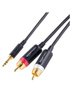 Cable Adaptador de Audio 3.5mm a 2 RCA Amazon Basics 2.4m