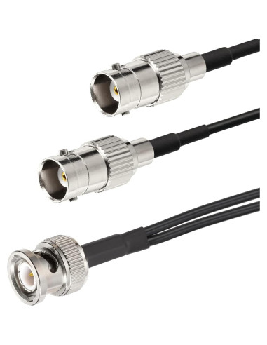 Cable Divisor BNC Eightwood 15cm Macho a Doble Hembra 50 Ohm