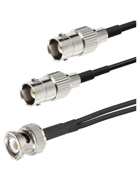 Cable Divisor BNC Eightwood 15cm Macho a Doble Hembra 50 Ohm