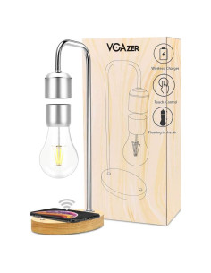 Bombilla LED Flotante VGAzer Plata con Cargador Inalámbrico
