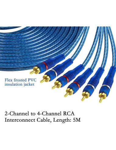 Cable RCA de Audio MEIRIYFA 2 Canales a 4 Canales 5m