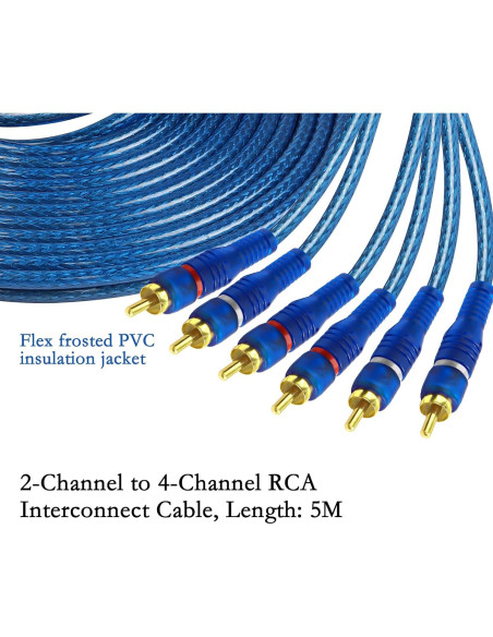 Cable RCA de Audio MEIRIYFA 2 Canales a 4 Canales 5m