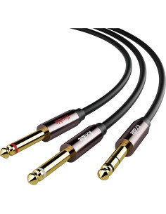 Cable Y-Splitter Estéreo Kxable 30.48m 6.35mm Doble Oro 2