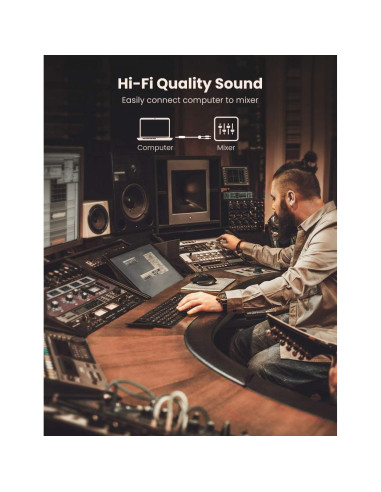 Cable Estéreo UGREEN 3.5mm a 6.35mm 4.88m Hi-Fi