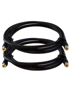Cable coaxial RG6 1.83m iMBAPrice, paquete de 2, conectores F oro
