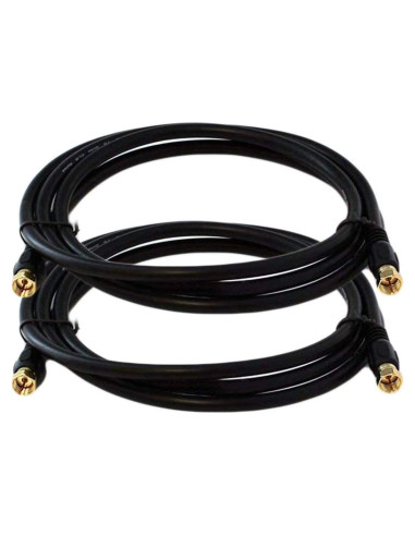 Cable coaxial RG6 1.83m iMBAPrice, paquete de 2, conectores F oro