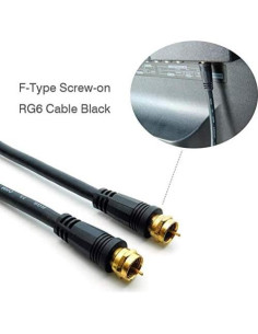 Cable coaxial RG6 1.83m iMBAPrice, paquete de 2, conectores F oro 2