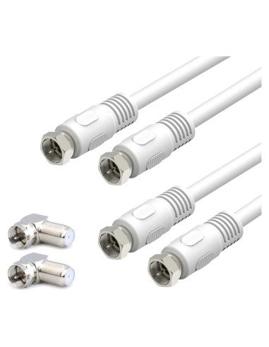Cable Coaxial RG6 2 Unidades 30.48 cm con Conectores F Macho