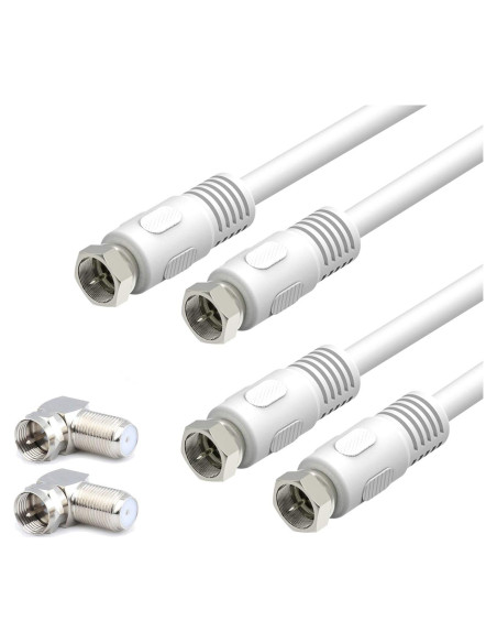 Cable Coaxial RG6 2 Unidades 30.48 cm con Conectores F Macho