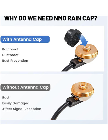 Cable Coaxial RG58 Anina 4.9m NMO a PL259 Macho con Tapa