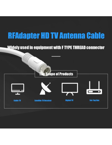 Cable Coaxial RG6 2 Unidades 30.48 cm con Conectores F Macho