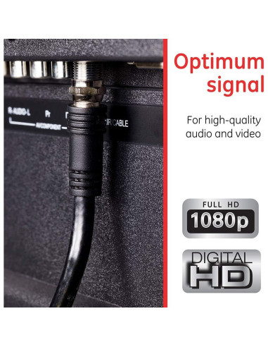 Cable Coaxial GE RG6 4.5m Doble Blindaje Conectores F