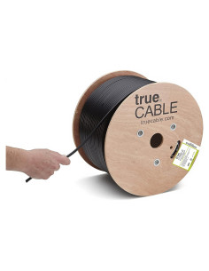Cable Coaxial RG6 trueCABLE 1000 pies Doble Blindaje Negro