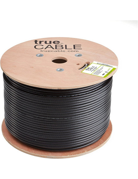 Cable Coaxial RG6 trueCABLE 1000 pies Doble Blindaje Negro