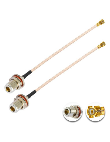 2 Cables Coaxiales U.F.L1 a N Tipo Hembra 10cm RG178