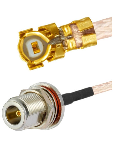 2 Cables Coaxiales U.F.L1 a N Tipo Hembra 10cm RG178