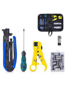 Kit de Crimpadora de Cable Coaxial KOTTO - RG6, RG59, RG11