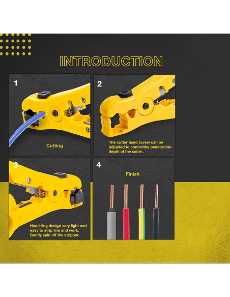 Kit de Crimpadora de Cable Coaxial KOTTO - RG6, RG59, RG11