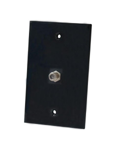 Placa de Pared Coaxial BOPLAT 1 Puerto Negro Brillante