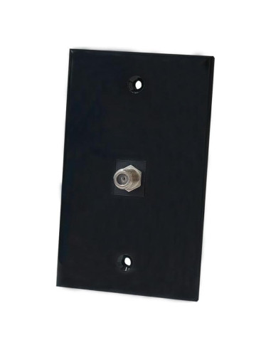 Placa de Pared Coaxial BOPLAT 1 Puerto Negro Brillante
