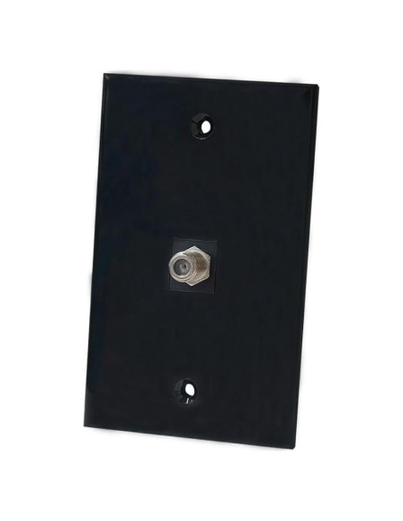 Placa de Pared Coaxial BOPLAT 1 Puerto Negro Brillante