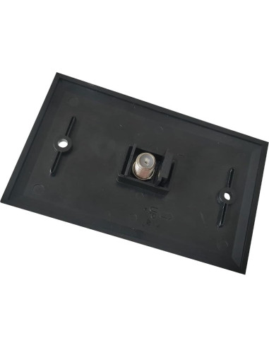 Placa de Pared Coaxial BOPLAT 1 Puerto Negro Brillante