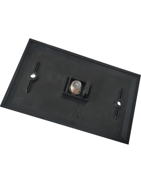 Placa de Pared Coaxial BOPLAT 1 Puerto Negro Brillante