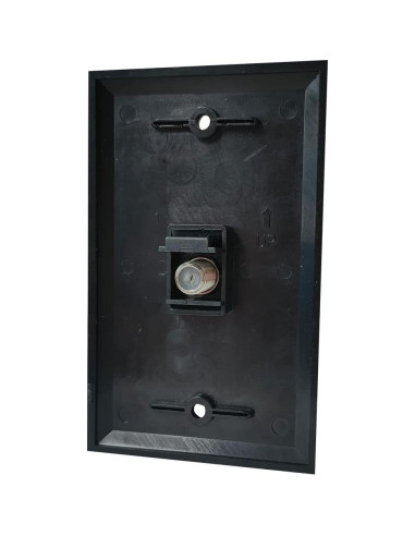Placa de Pared Coaxial BOPLAT 1 Puerto Negro Brillante