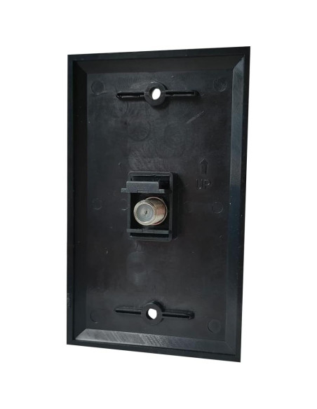 Placa de Pared Coaxial BOPLAT 1 Puerto Negro Brillante