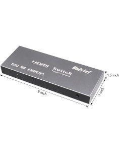 Interruptor HDMI 7 en 1 Univivi 4K@60Hz con Control Remoto 2