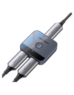 Conmutador HDMI 2 en 1 VENTION 4K 60Hz Gris con LED