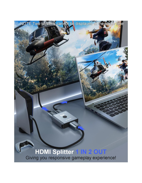 Interruptor HDMI 2.1 SGEYR 8K Bi-Direccional 48Gbps Gris Interruptor HDMI 2.1 SGEYR 8K Bi-Direccional 48Gbps Gris