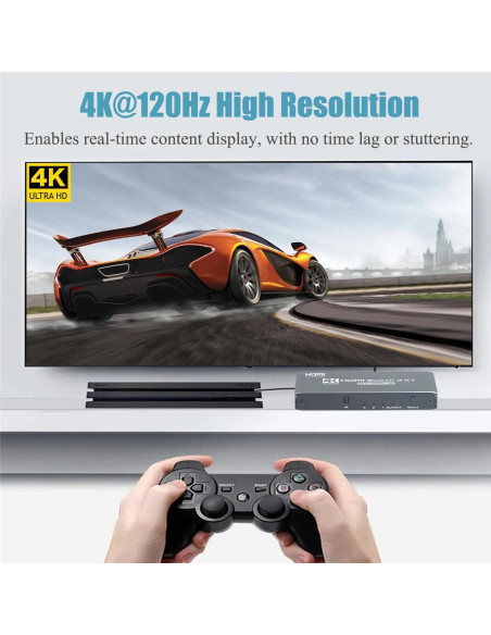 Conmutador HDMI 3x1 Anber-Tech 4K 120Hz Control Remoto